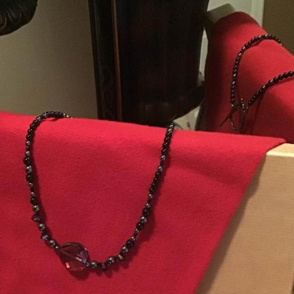 Swarovski & Onyx Necklace - Picture 3 of 5